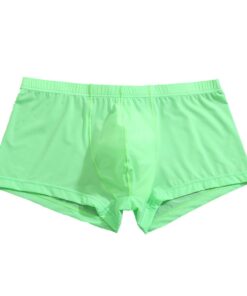 JEKE Boxer classique respirant en soie glacée pour homme avec taille élastique