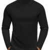 Ekouaer Haut Thermiques Col Roulé T-Shirt Homme Hiver Manches Longues Sous-Vêtements Chauds S-XXL