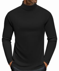 Ekouaer Haut Thermiques Col Roulé T-Shirt Homme Hiver Manches Longues Sous-Vêtements Chauds S-XXL
