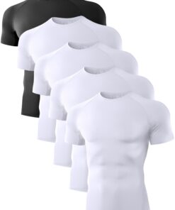 Dalavch - Lot de 5 t-shirts de compression pour homme | Confort pour le sport et entraînement athlétique | Taille S-M-L-