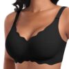 Soutien-gorge Ganado Femme Sans Armature Sexy Col en V Brassière Classique avec Coussinets Bralette sans Coutures Mainti