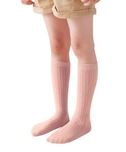 Idées Cadeaux Noël Enfants Garçons Filles Chaussettes en Coton Unisexe Couleur Unie Décontractées Crew Sans Couture[Vent