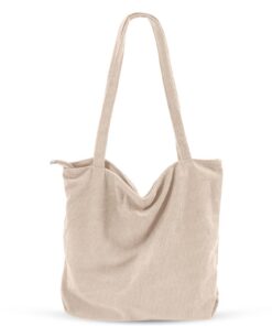CNMTCCO Cabas Femme en Velours Côtelé – Élégant et Léger pour École, Travail et Shopping – 4 Couleurs Disponibles CNMT