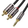 Câble RCA J&D Plaqué Or |5mm Mâle à 2 RCA Mâle pour Audio Stéréo - 0.9m | HiFi Équipement pour Passionnés du Son