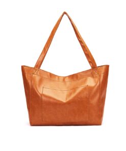 NICOLE & DORIS Grand Sac Cabas pour Femmes Imperméable et Grande Capacité Sac Porté Epaule et Sac de Shopping Marron