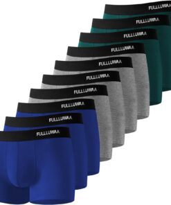 Fullluwaa Lot de 10 Boxers Homme en Coton Confortable et Doux - Ajustés, Ceinture Élastique Ultra-Souple - OEKO-TEX STAN