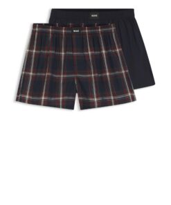 BOSS Hommes 2P Boxer Peach Lot de Deux Shorts de Pyjama Fonctionnels avec Logos en Popeline de Coton