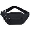 DEARBAG Sac Banane Étanche Multifonction Noir pour Sport, Voyage et Randonnée - 3 Poches