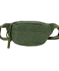 Sac bandoulière Landrain vert femme, sac banane en velours côtelé tendance, femme, sortie quotidienne, confort et style,