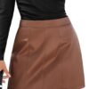 CUPSHE Mini Jupe En Similicuir Pour Femme Tendance Tenue Décontractée Coupe Trapèze