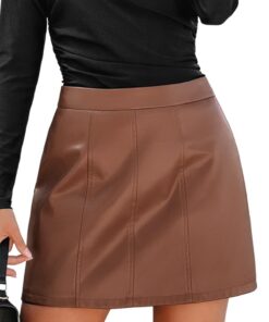 CUPSHE Mini Jupe En Similicuir Pour Femme Tendance Tenue Décontractée Coupe Trapèze