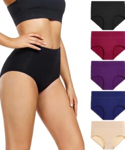 Culotte en coton taille haute wirarpa, lot de 5 pour femmes - confort et absorption excellente