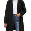 CMTOP Long Manteau Femme Hiver Élégant Couleur Unie Copa-Vent