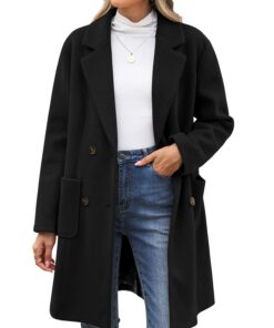 CMTOP Long Manteau Femme Hiver Élégant Couleur Unie Copa-Vent