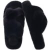 COFACE Chaussures pour Femme Hiver Chaudes Pantoufles Maison Confortables Mousse à Mémoire de Forme Bout Ouvert Peluche