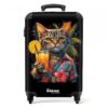 NoBoringSuitcases.com Valise Cabine Enfant Rigide Chat Tropical, Bagages Pas Cher, Valise Cabine 55x35x25cm