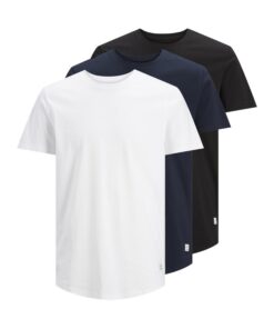 T-Shirt JACK & JONES Homme - Lots de 3 - Mode Élégante - Confortables et Convenables pour le Week-End