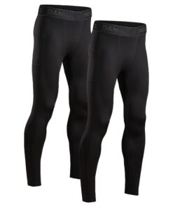 Collants de Compression Danish Endurance pour Hommes - Séchage Rapide et Anti-frottements - Lot de 2 - Salle de Sport et