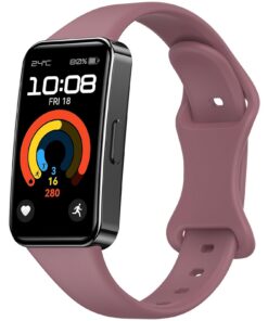 Bracelet Wanme pour Huawei Band 9, Silicone, Violet fumé, Remplacement officiel, Compatible avec la Band 8 et la Band 9