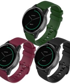 Bracelet Compatible avec Garmin Venu 2S, Texture Silicone Souple, pour Remplacement en 18mm et Sport