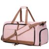 Lekesky Grand sac de voyage pliable – Sac fourre-tout imperméable avec compartiment à chaussures, rose, 60L Lekesky Sac