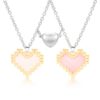 Collier d'Amitié Hifot pour Filles, Chaîne d'Argent Mosaïque de Coeur, Cadeau Anniversaire Femme, Pendentif Soeur Best F