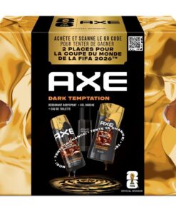 Axe Coffret Homme Dark Temptation pour Hommes - Déodorant & Eau de Toilette & Gel Douche - Parfum Renowné - 200ml + 100m
