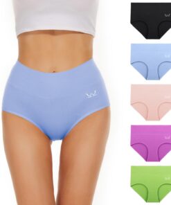 TANSTC Culotte Femme Coton Taille Haute Boxer de Sport Extensibles pour Femmes Sports Doux Bikini Slip Elasticité Femmes