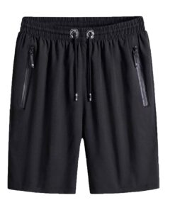 Icedactive Short de sport extensible en soie glacée à séchage rapide pour homme avec poches zippées