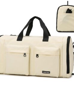 Outplea Sac de Sport 30L Pliable avec Compartiment à Chaussures et Poche Humide, Sac de Voyage pour Yoga Natation Fitnes