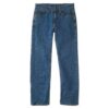 Carhartt Pantalon en jean pour garçon + taille élastiquée + résistant aux bosses