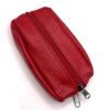 Charmoni Portefeuille Homme Rouge - Cuir Véritable - Multi Poche Zippée - Anneau Porte Clé - Accessoire Mode Homme Femme