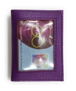 LOLUNA Porte-Carte Simple en Cuir Transparent Violet Compact pour Homme et Femme