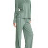 CUPSHE Ensemble de pyjama jersey côtelé femme | Jersey côtelé | Femmes