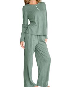 CUPSHE Ensemble de pyjama jersey côtelé femme | Jersey côtelé | Femmes
