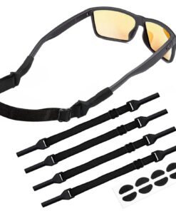 Cordon Lunettes Homme Anti-Dérapant Silicone Réglable Noir