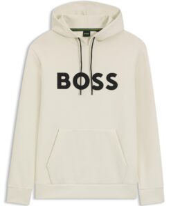 BOSS Hommes Sweat à Capuche en Coton Mélangé à Rayures pour une Mode Cosy en Toute Seasonnalité