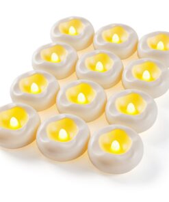 Da, lot de 12 bougies LED flottantes étanches sans flamme pour vases cylindriques, décorations de mariage, extérieur, éc