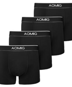 Caleçons boxer homme aomig classiques 95% coton respirants et doux lot de 4/6 avec ceinture élastique pour homme quotidi