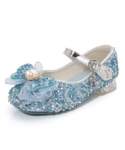 Chaussures New Front pour Enfant Talon Haut Paillettes Cosplay Soirée Fille Mariage fête Anniversaire Noël