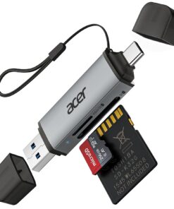 Acer Lecteur de Carte SD |0, USB C et USB |0, Idéal pour MacBook Air et Pro, iPad Pro, iPhone 17, etc., Fonctionne avec
