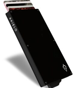 AKIELO Porte Cartes RFID Blocage Alpha - Portefeuille Minimaliste pour Homme - Protection against Fraudulent Reader (Col