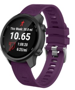 ISABAKE Bracelet de rechange en silicone souple ISABAKE pour montre intelligente - Confortable, compatible Forerunner 24