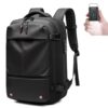 Sac à dos sous vide voyage homme femme - imperméable anti-vol avec airbag, pompe électrique, compression (Noir)