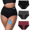 TIICHOO Culottes menstruelles pour flux très abondant, taille haute, hygiène menstruelle absorbante, lot de 3, conforme