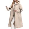 Vhersily Manteau Long Imperméable Classique Hiver Femme Chauffant Veste avec Capuche et Poches