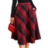 CUPSHE Jupe Midi à Carreaux Tendance, Élégante et Confortable avec Poches Évasées, Pour Automne-Hiver
