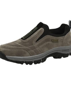 Bastwahl Chaussures de Marche Homme Orthopédiques Pied Large Slip on pour Travail en Cuir Suédé Décontractées