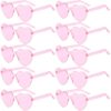 Vimmvid Lot de 10 paires de lunettes de soleil roses en forme de cœur pour ladies en vacances