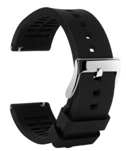 TStrap Bracelet Montre Silicone Noir Homme Femme - Dégagement Rapide Intelligente Bracelets Souple Caoutchouc Watch Stra